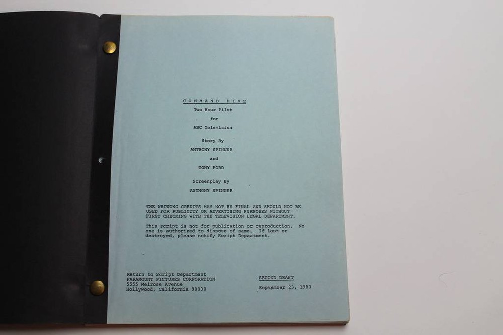 COMMAND 5 / Anthony Spinner 1983 Screenplay, Wings Hauser & John Matuszak