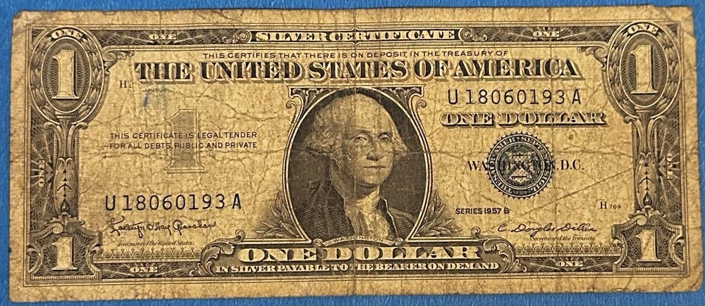 1957 B  $1 Silver Certificate Blue Seal