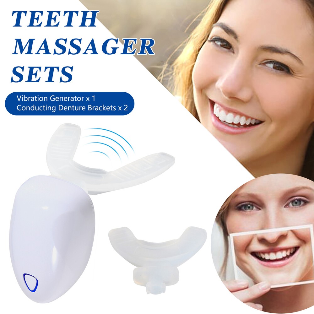 Dent Orthodontic Accelerator Teeth Massager Vibrator & 2 Brackets Tool Kit bw