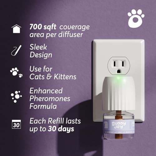Cat Calming Diffuser Refills - 30-Day Pheromone Formula for Stress Relief & Rela