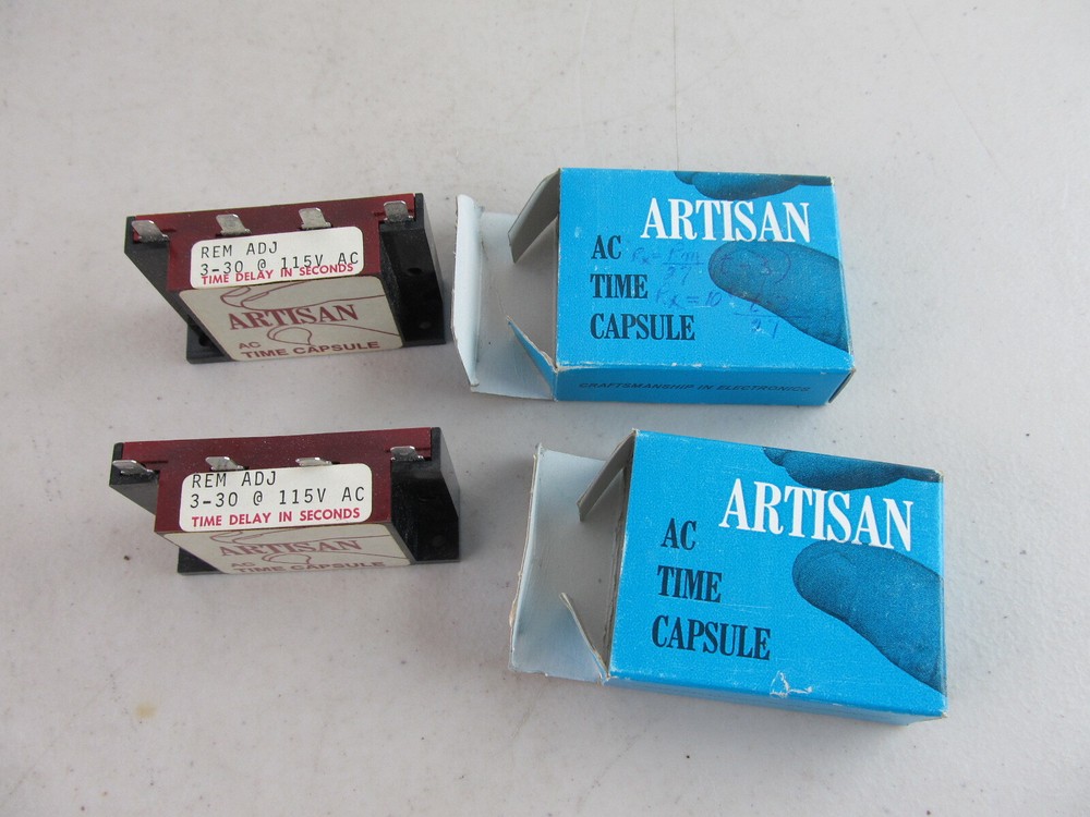 QTY=2 NEW ARTISAN SOLID STATE TIME CAPSULE MODEL Rem Adj 3-30 Seconds 115VAC