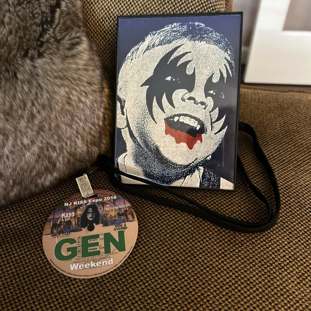 KISS Ace Frehley NJ Expo 2018 General Weekend Pass With Framed Picture Nice 😊