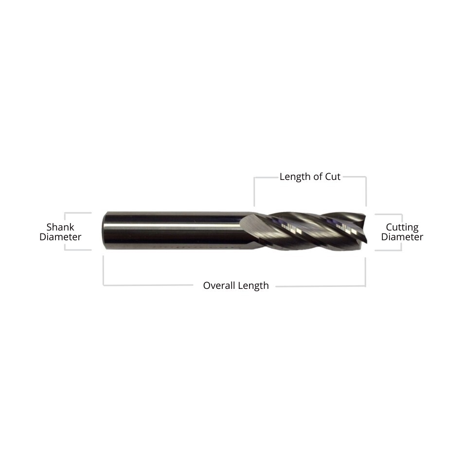 5 PCS 1/8" 4 FLUTE CARBIDE END MILL