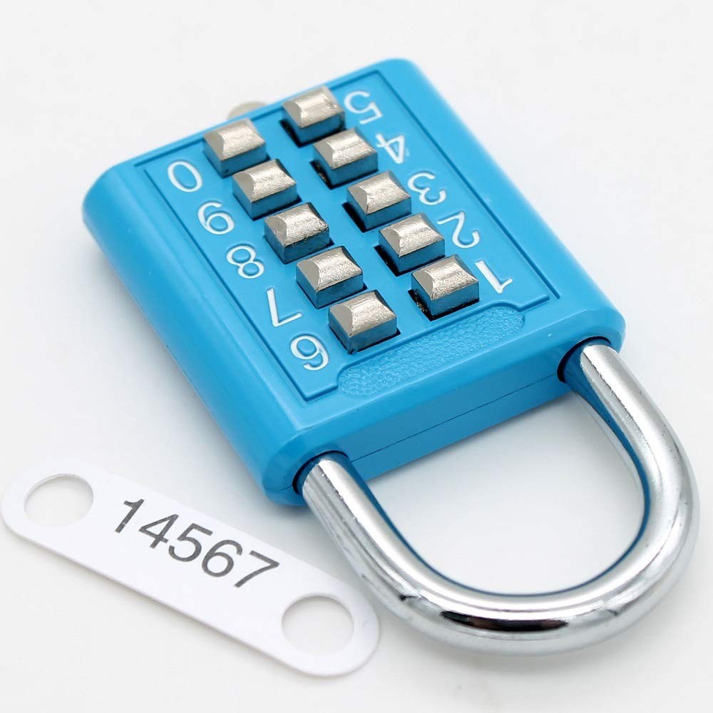 Mioni 10 Position Button Combination Padlock 5 Position Locking Mechanism Bluexi