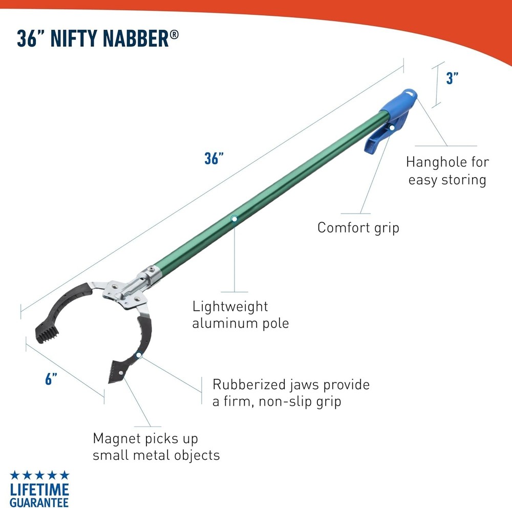 Trash Picker Upper with Built-in Magnet