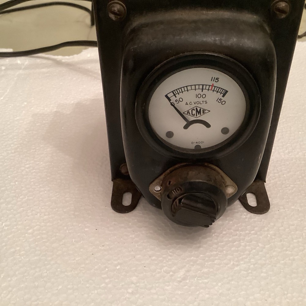 Antique Acme Voltage Transformer Meter Adjustable Bench Tested Working