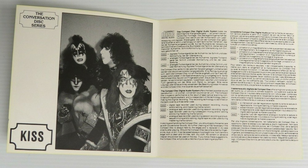 KISS CONVERSATION SERIES COMPACT DISC INTERVIEW UK 1980'S