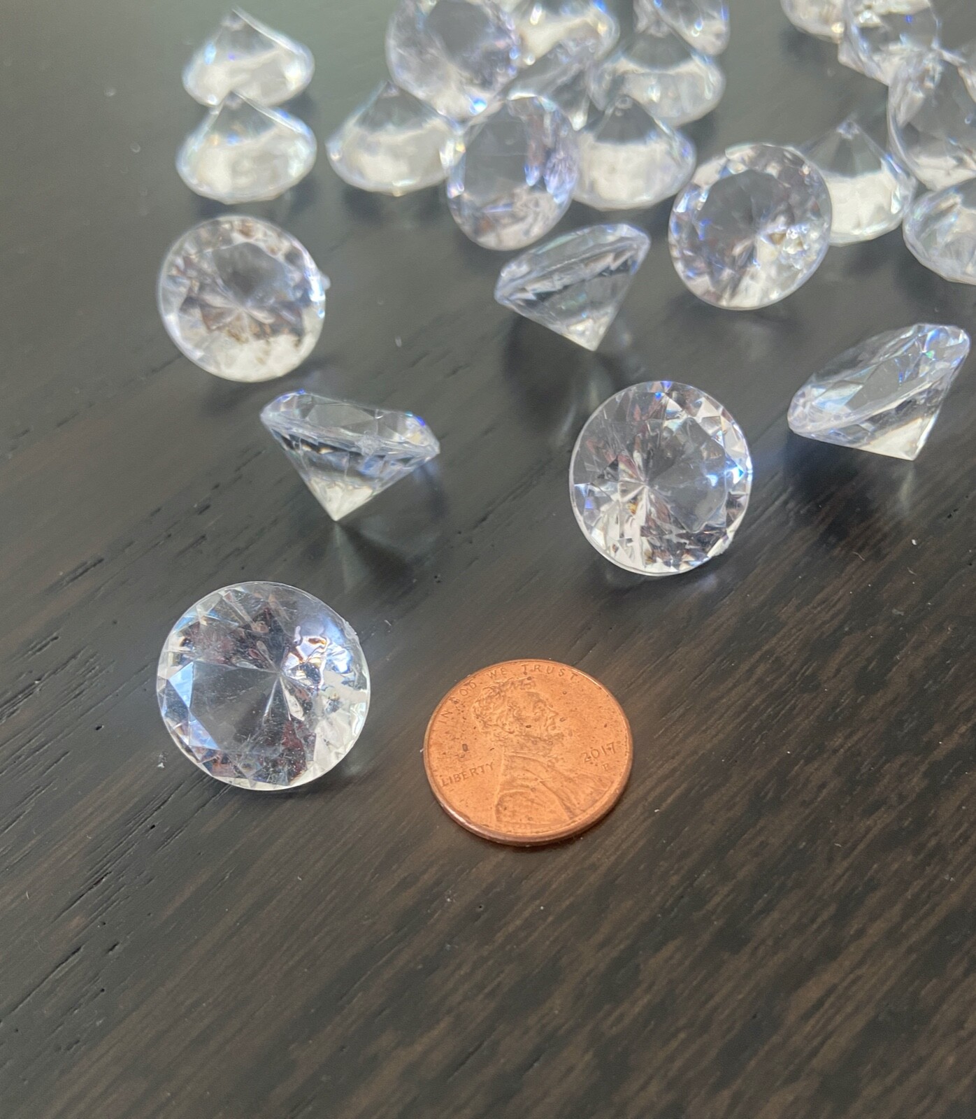 CLEAR 20MM ACRYLIC Plastic DIAMOND Shape Gems Choose Amount
