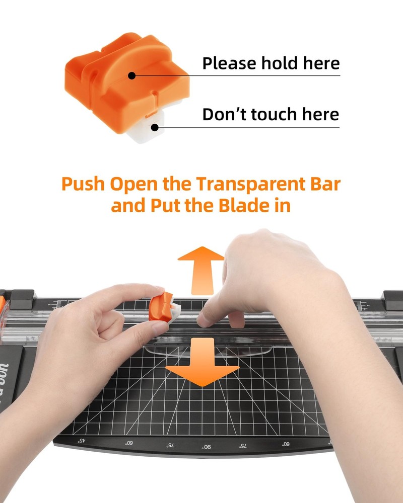 Firbon Paper Cutter Replacement Blade with Automatic Security 1-orange