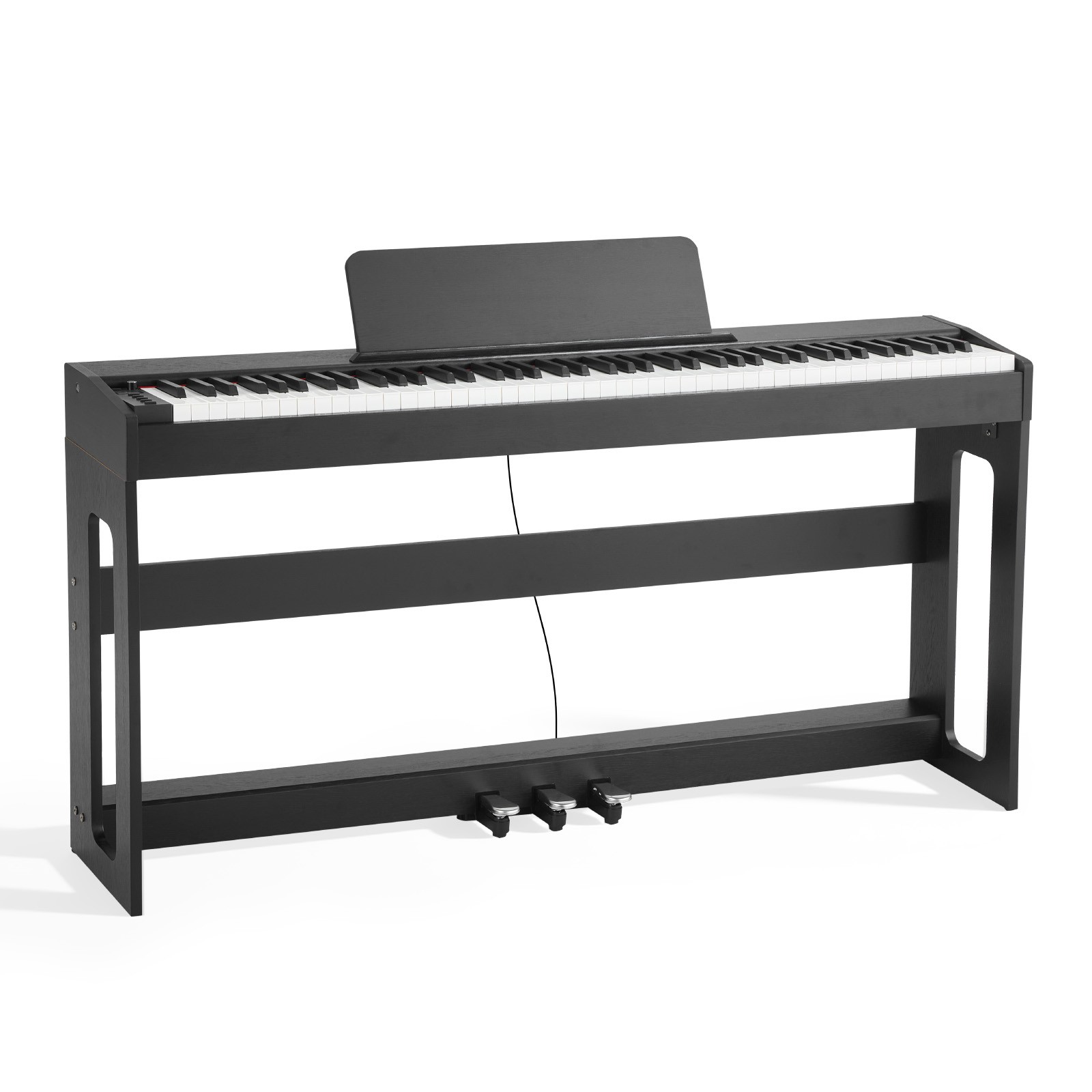 Uimoso 88-Key Weighted Digital Piano with Stand and 280 Tones - Black