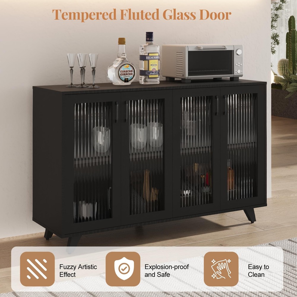 Kitchen Buffet Server Table Accent Sideboard Cupboard Server Buffet Console T...