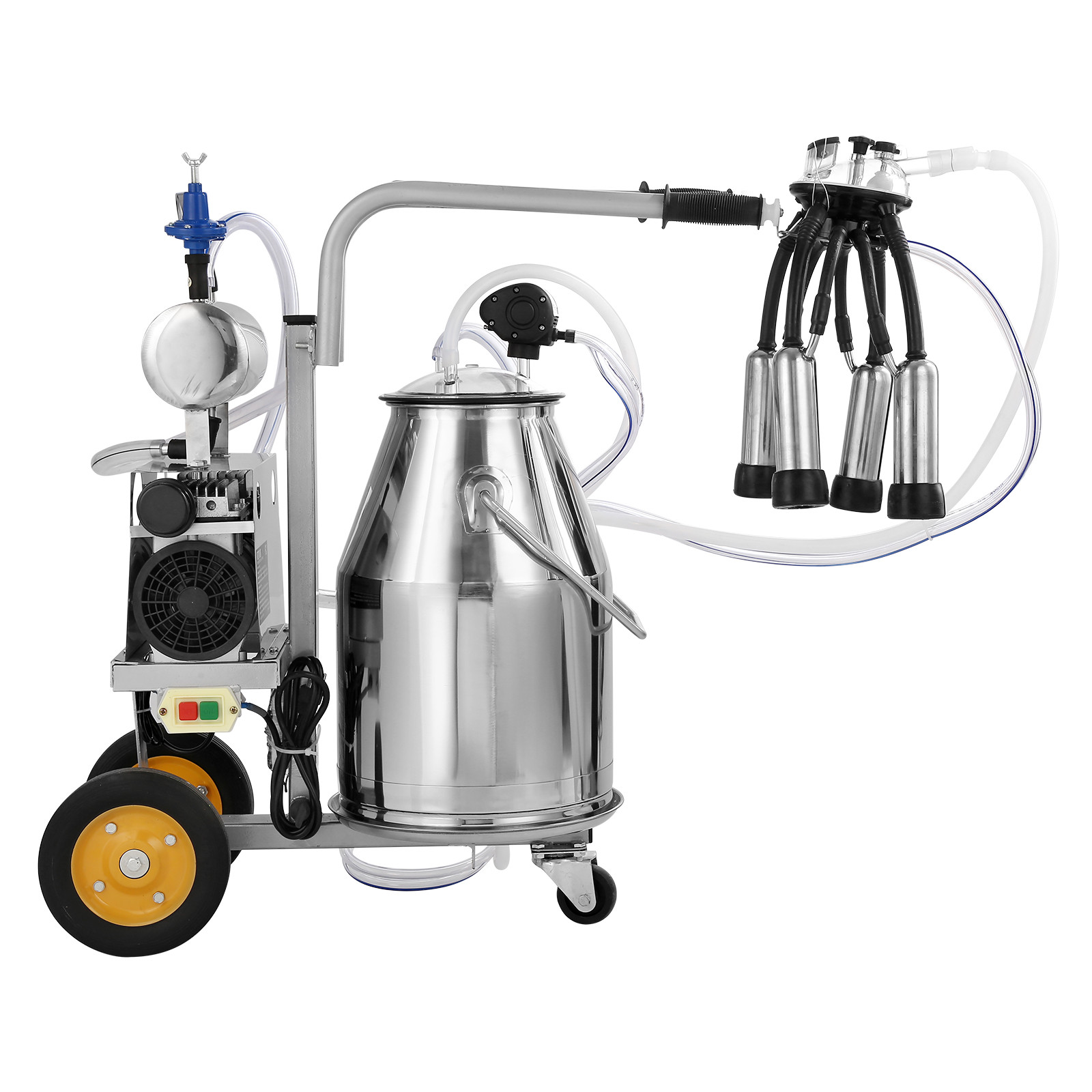 VEVOR Electric Cow Milking Machine Milking Equipment 25L 304 Stainless Steel