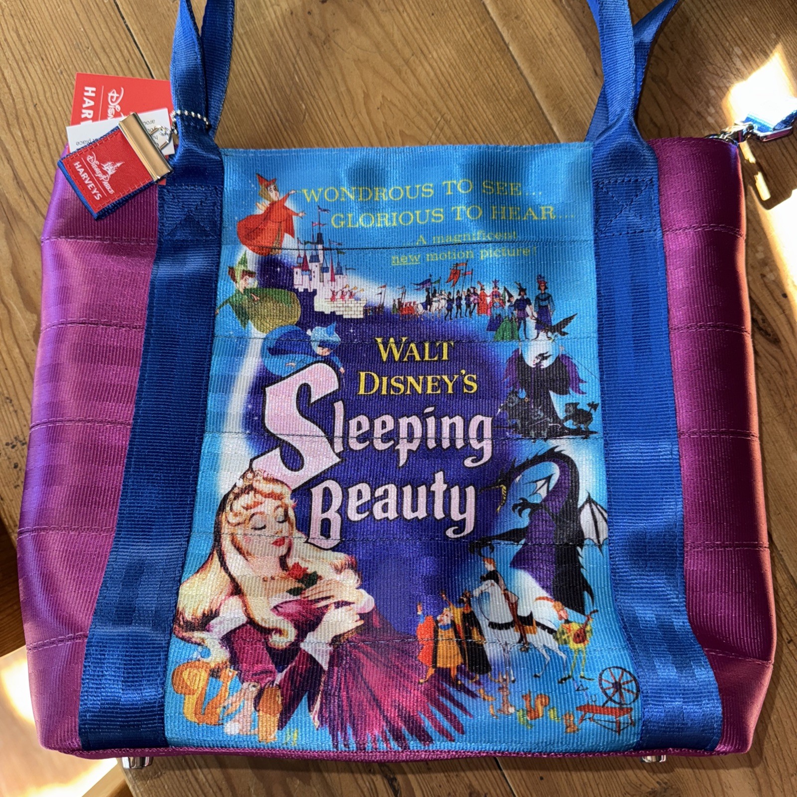 Disney Parks Harveys Sleeping Beauty Maleficent Medium Poster Tote Seatbelt Bag