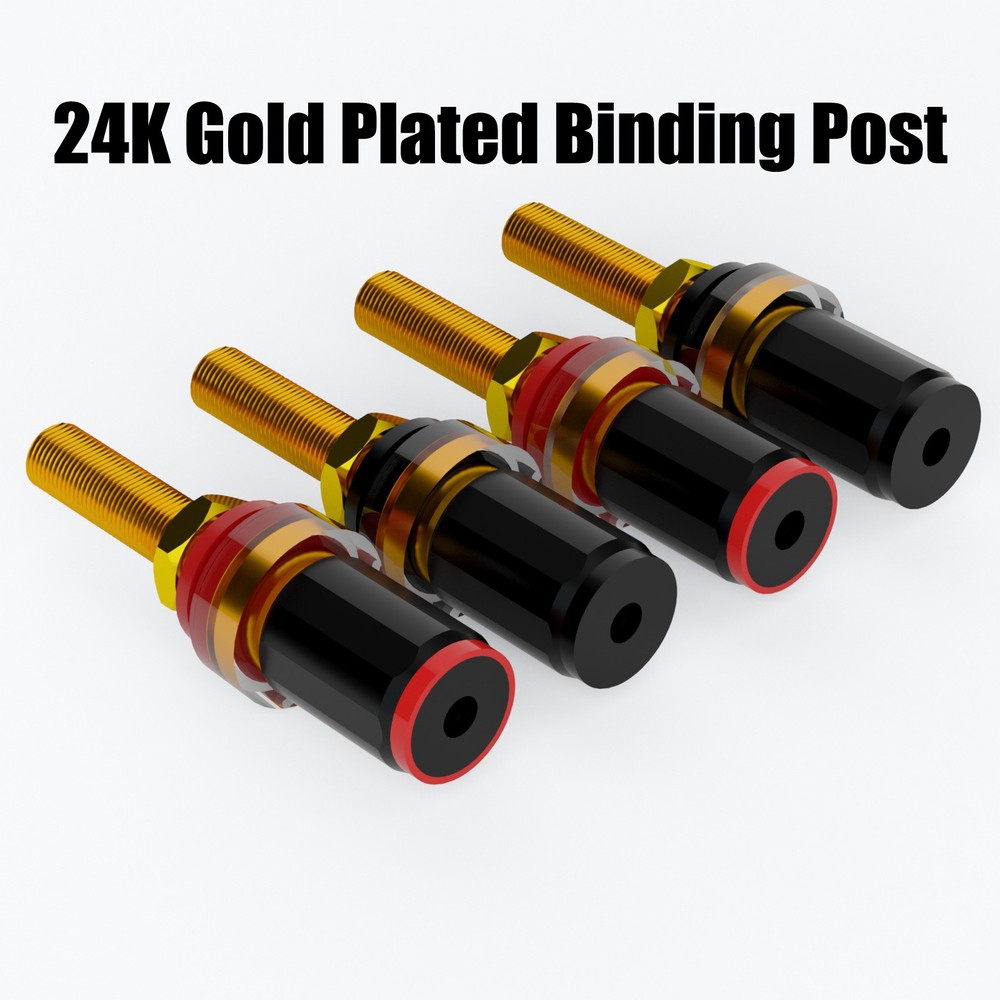 4Pcs Gold Plated Binding Post Terminal Performance HI-end Speaker Connector Plug