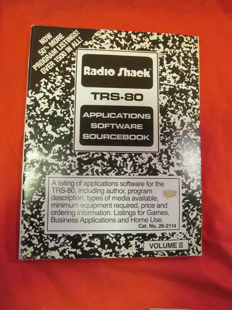 TRS-80 COMPUTER TRS-80 APPLICATION SOFTWARE SOURCEBOOK VOLUME II 26-2114