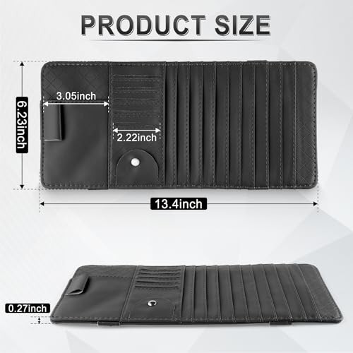 Sun Visor CD Case Holder for Car - Multi-Function Visor Organizer with Black