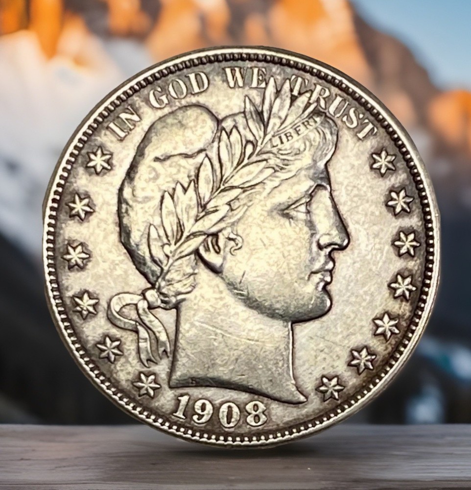 1908d 50c Barber Half Dollar AU