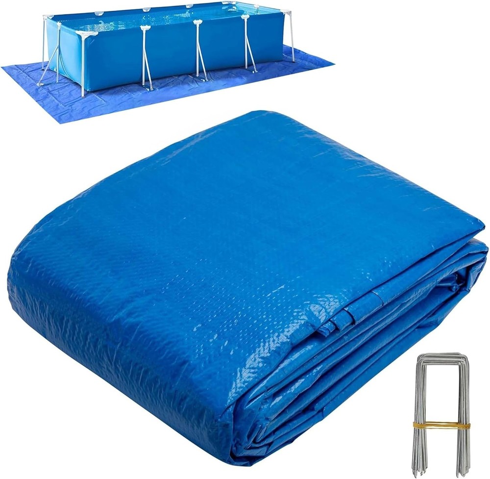 Rectangular 24' x 12' PE Pool Liner Pad - Ultimate Protection Against Punctures