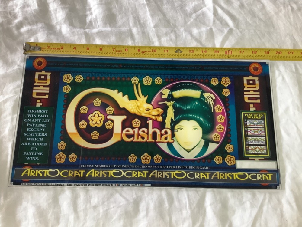 Slot Machine Plastic Insert Face Plate Geisha