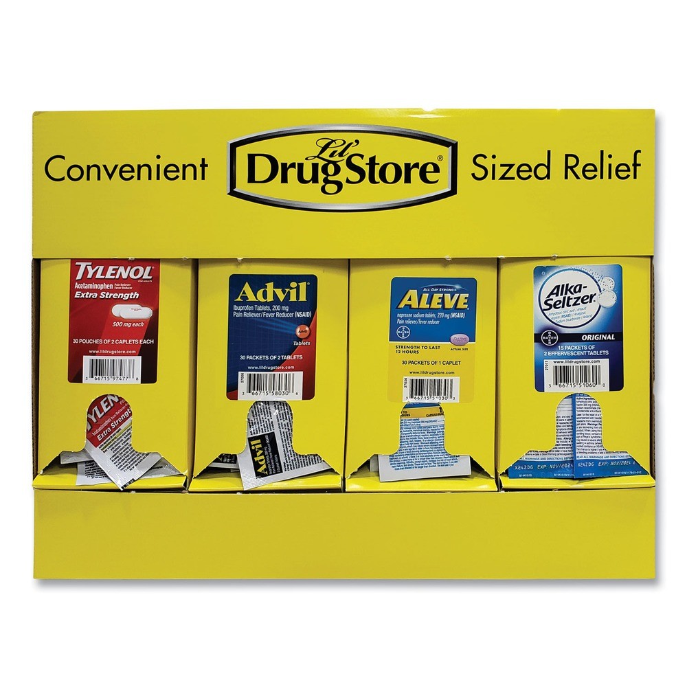 Lil' Drugstore 71622 Plastic Case Single-Dose Medicine Dispenser - Yellow New