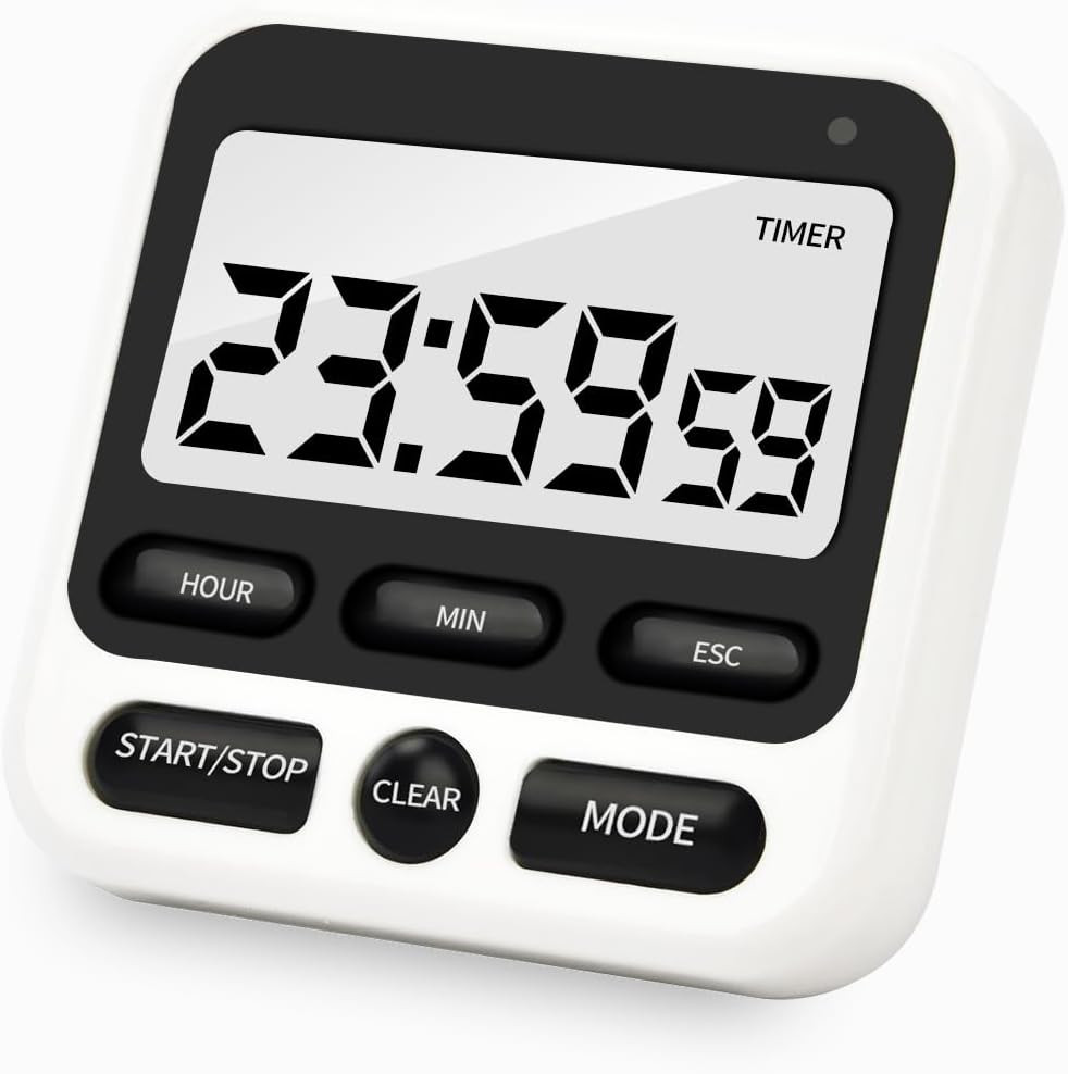 Digital Kitchen Timer with Mute/Loud AlarmCount Up/Down 24 Hour Clock and Alar