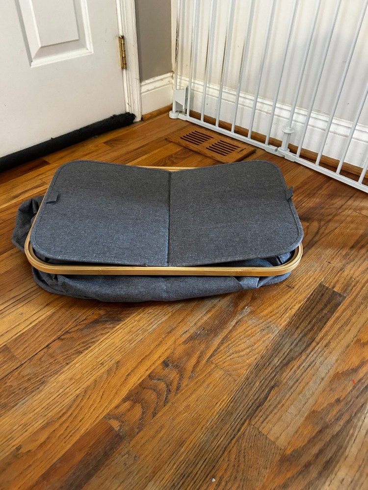 Foldable Laundry basket with nets, Gray