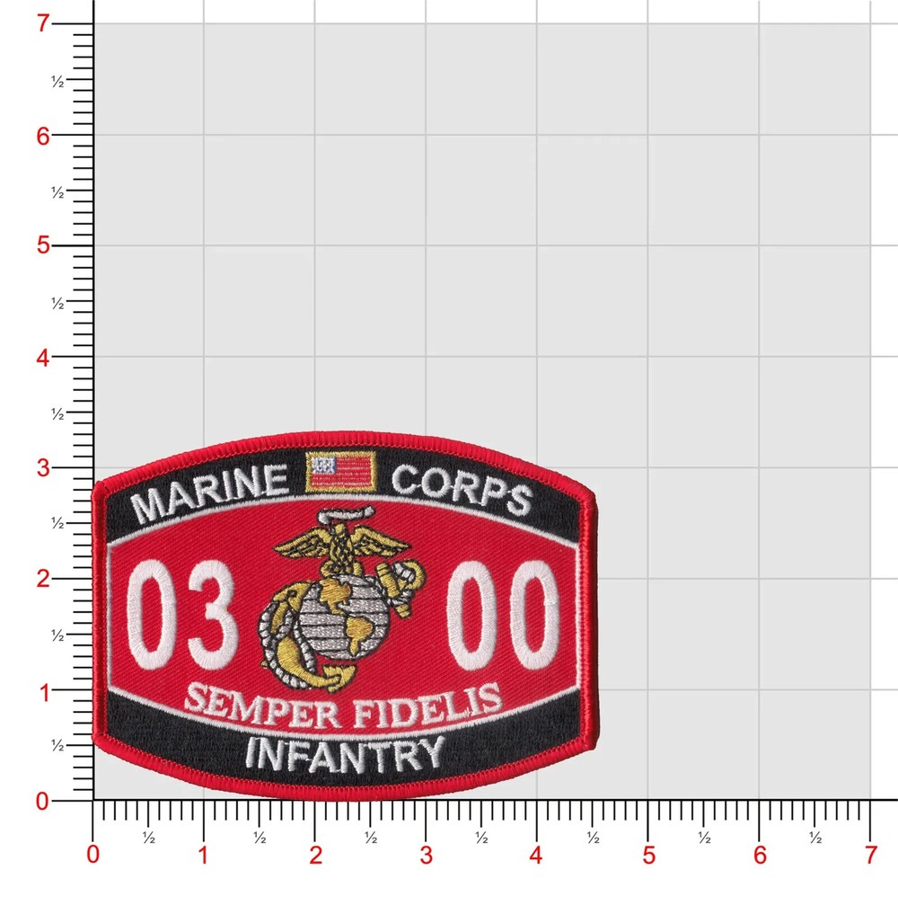 4.5" MARINE CORPS MOS 0300 INFANTRY EMBROIDERED PATCH