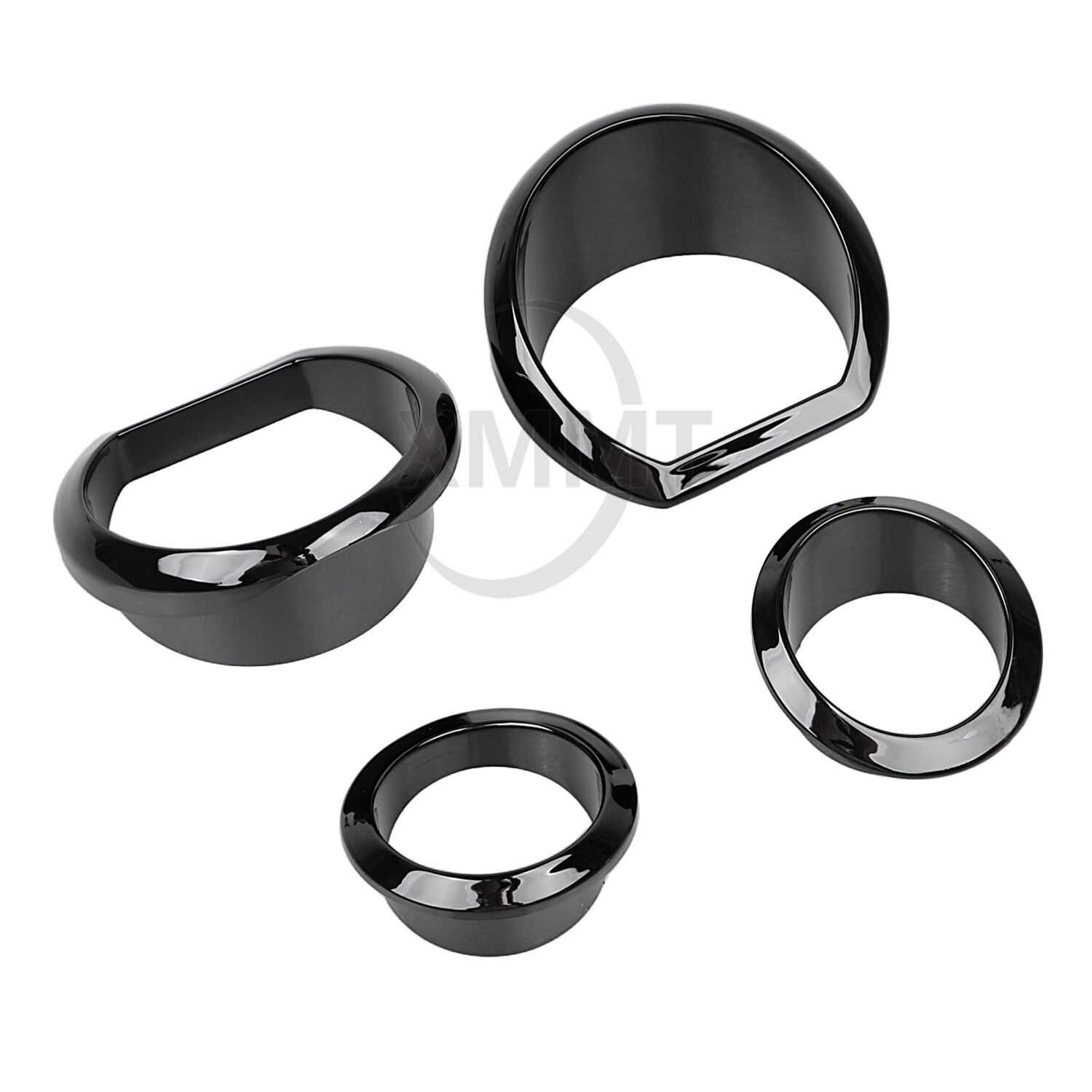 Black Gauge Bezel Trim Ring Kit For Harley Street Glide FLHX Special FLHXS 14-23