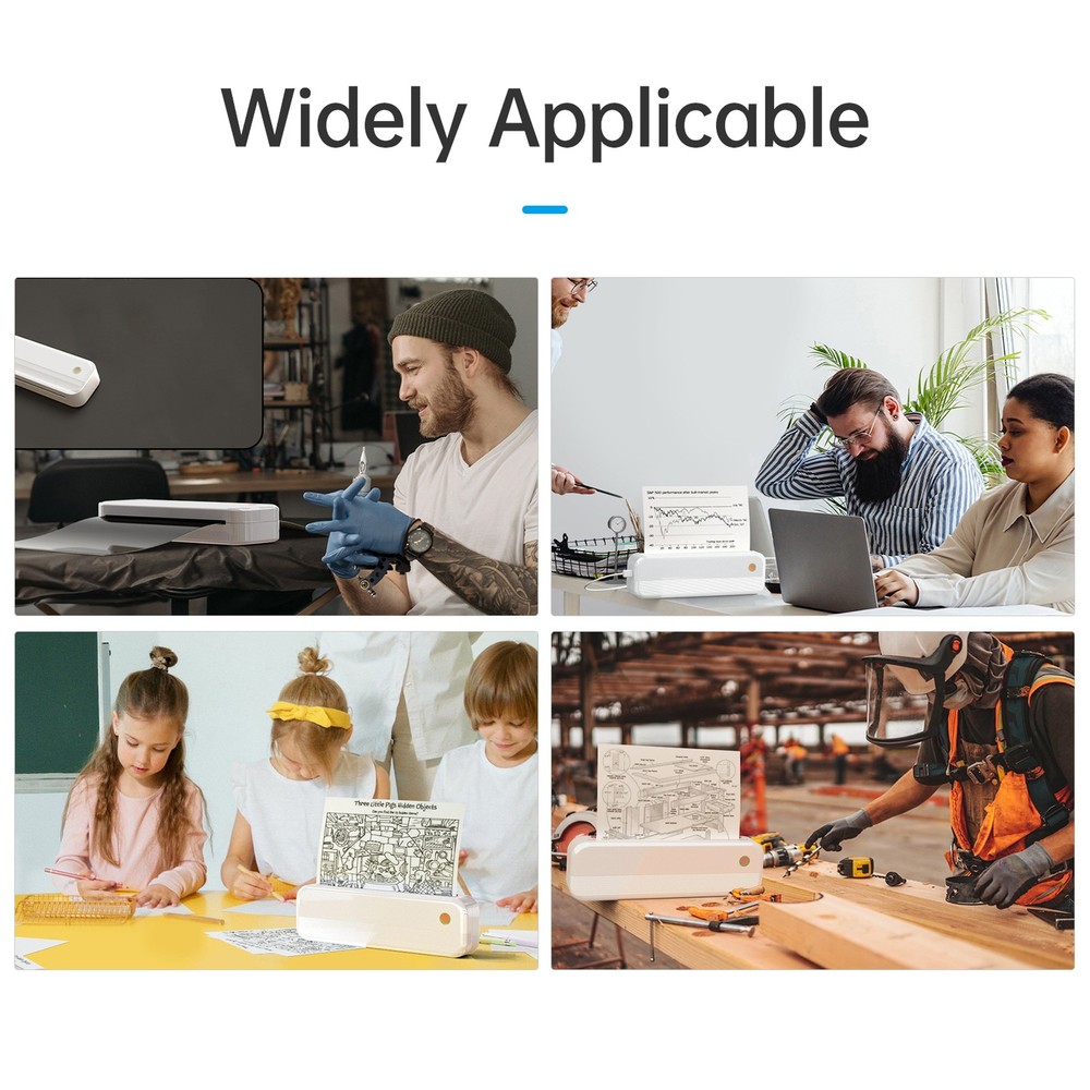 P40 A4 Wireless Label Printer Thermal Printer Portable Multiple Printing Sizes