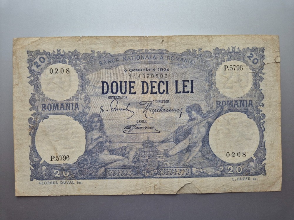 Romania 20 lei 1924 banknote
