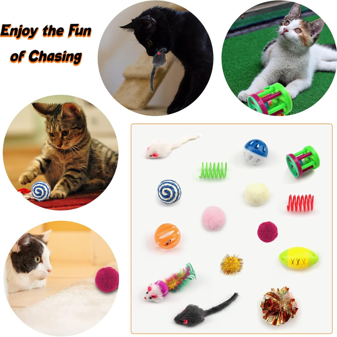 Cat Toys Kitten Toys Assortments 32 Packs Cat Toys Variety Pack for Kitty Cat