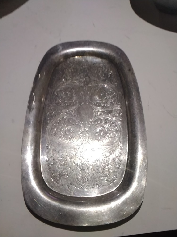 Vintage Silver Plate Serving Tray 9x3