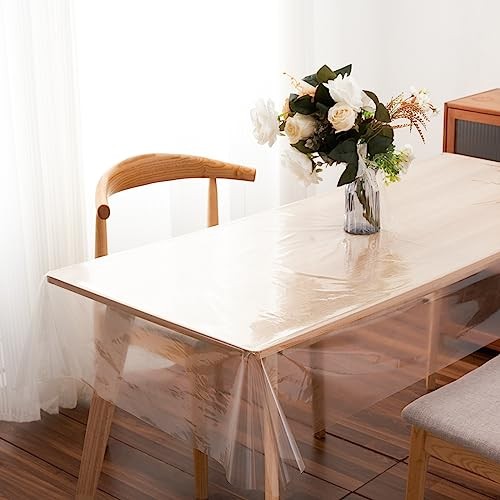 Plastic Tablecloth Protector Rectangle Square 70x70 70" x 70" (Square) Clear