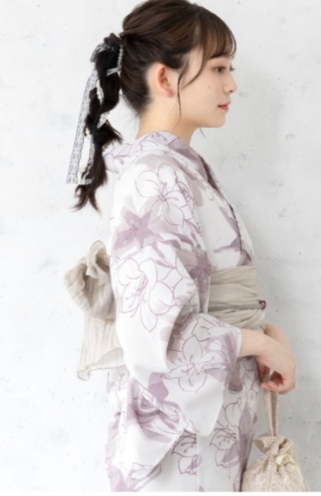 Separate yukata japanese summer kimono with obi