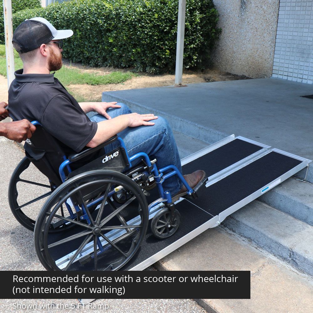 Titan Ramps 7' Multi-Fold Aluminum Wheelchair Ramp - 600 lb. Capacity