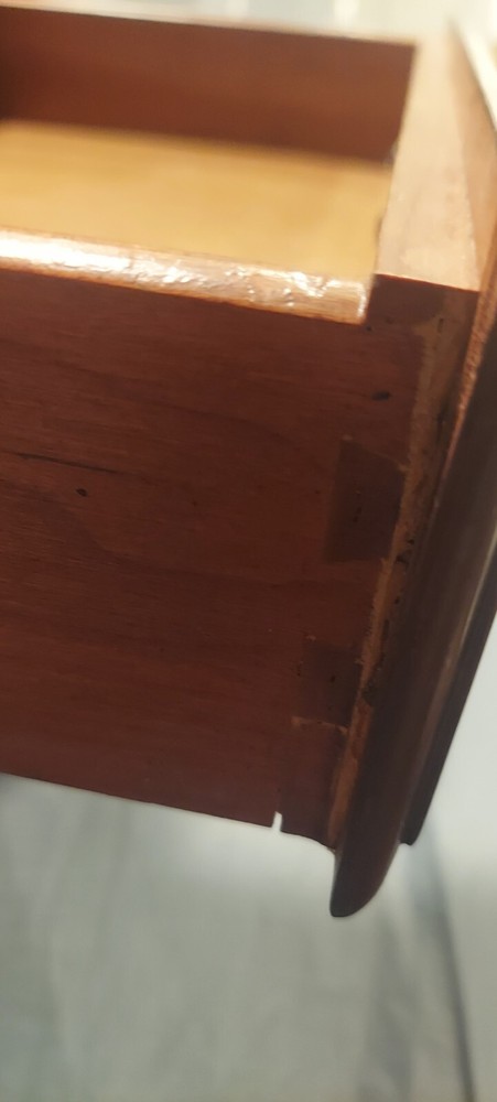 Ethan Allen Solid Cherry Queen Anne Style Drop Leaf Side Table w/Drawer vintage