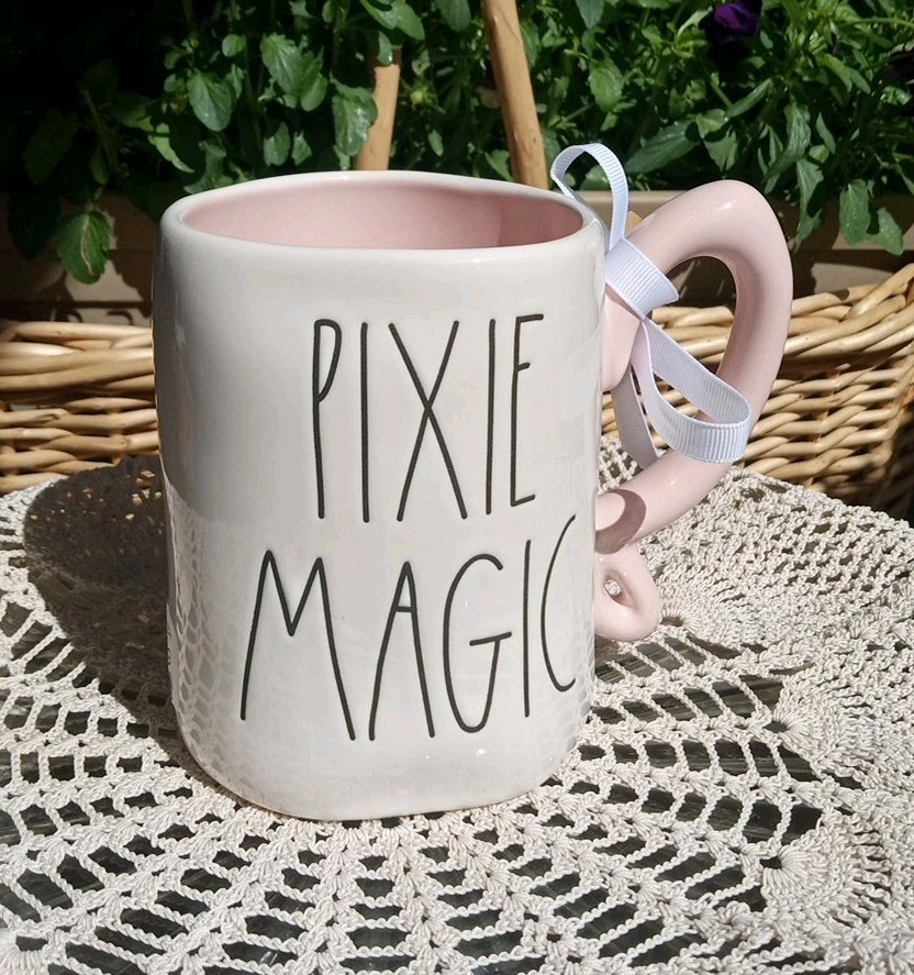 NEW RAE DUNN Tinker Bell Pink SET "Pixie Magic" Mug & 4 Nesting Measuring Cups