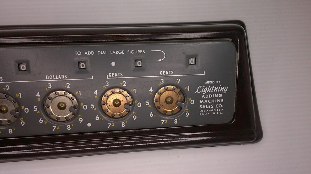 Large Bakelite/ Catlin brown Lightening Adding machine removable w/ instructions