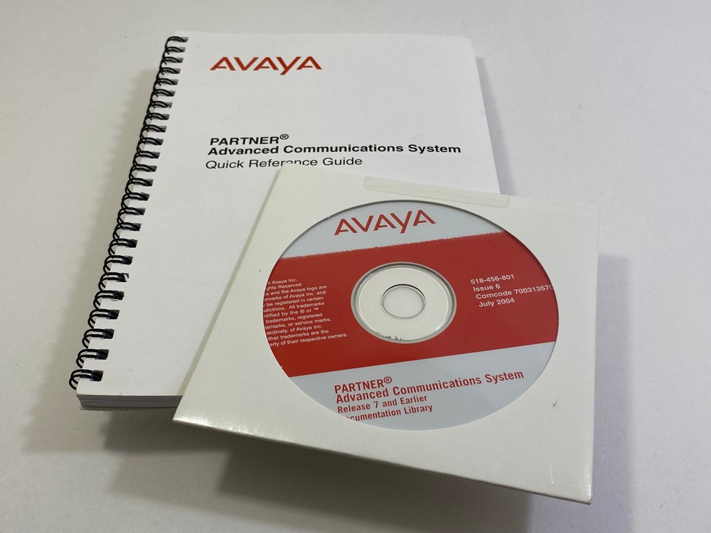 QTY AVAYA PARTNER ACS R7 R8 DOCUMENTATION CD PROGRAMMING & ADMIN QUICK REF GUIDE