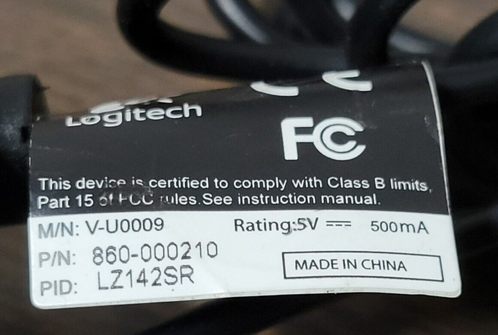 Logitech USB Webcam V-U0009 PC Notebook Desktop Windows