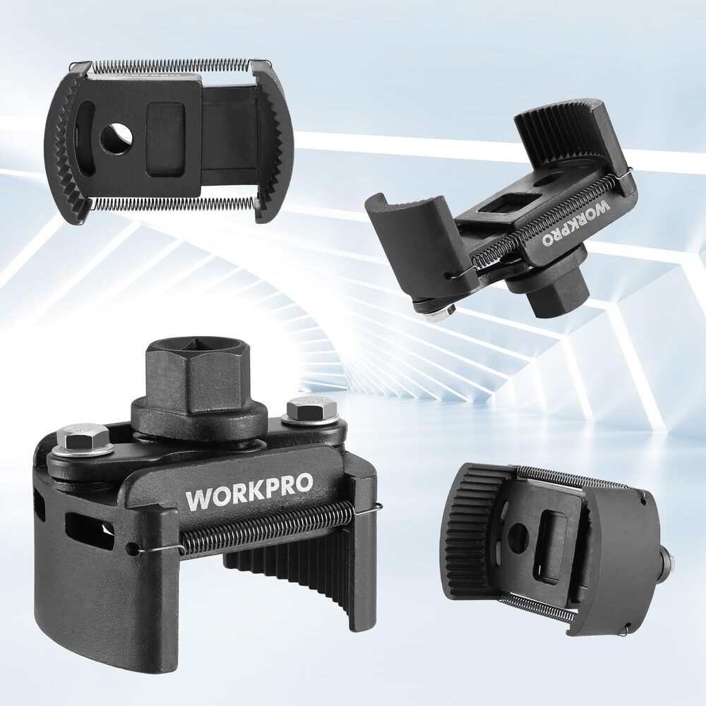 WORKPRO Adjustable Universal Oil Filter Wrench Removal Tools w/Auto-Clamp Spring