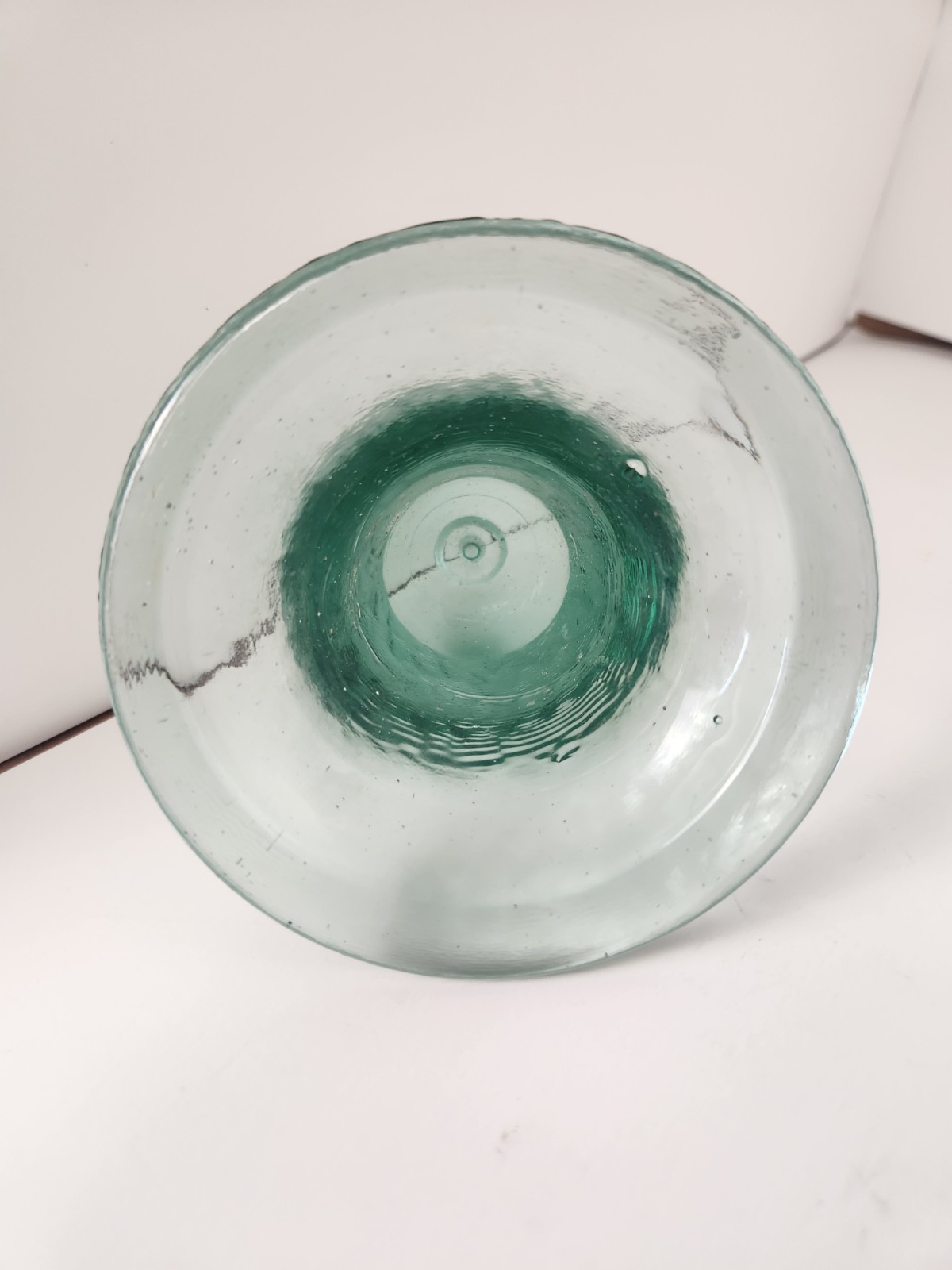 Vintage Cobalt Green Glass Garden Cloche French Bell 4 x 4