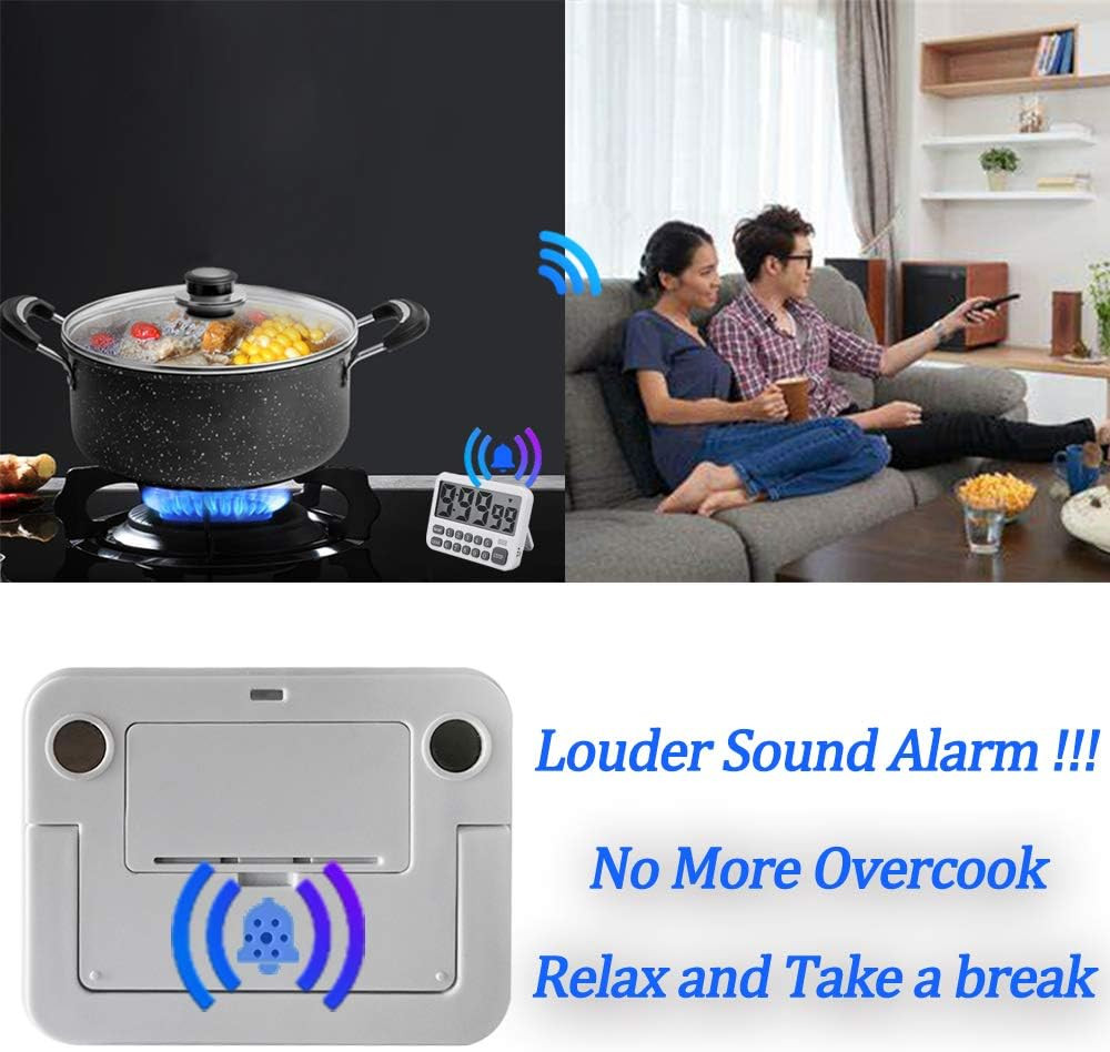 Digital Kitchen Timer, Large Display Countdown/Up Timer with Digits Directly Inp