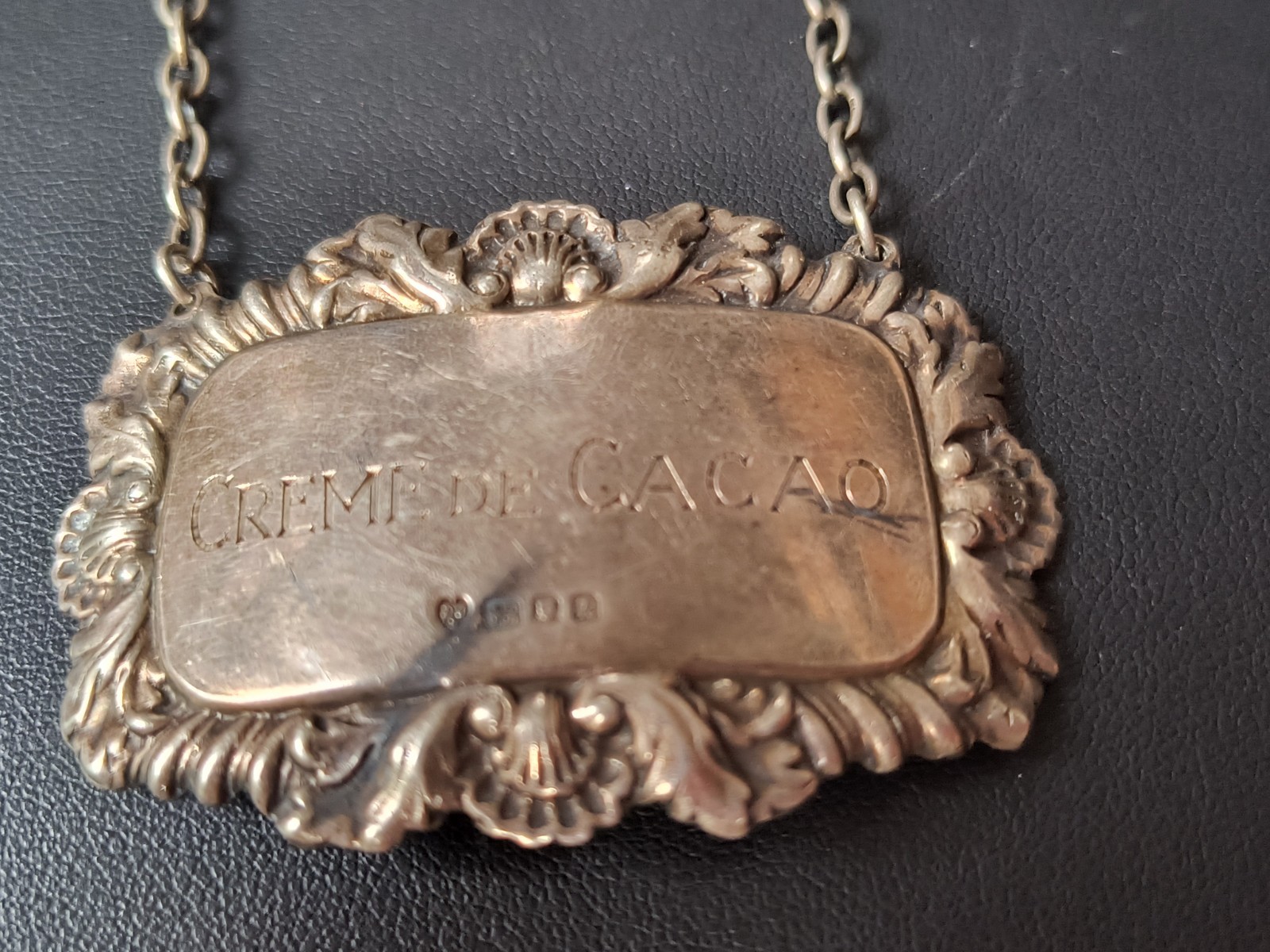 VTG 1965 Sterling Silver 925 Creme de Cacao Liquor Decanter Tag DJS British