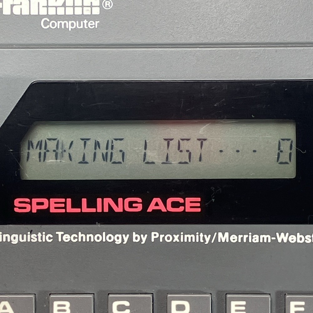 Franklin Computer Corporation Spelling Ace: Model PS-99 Electronic Handheld