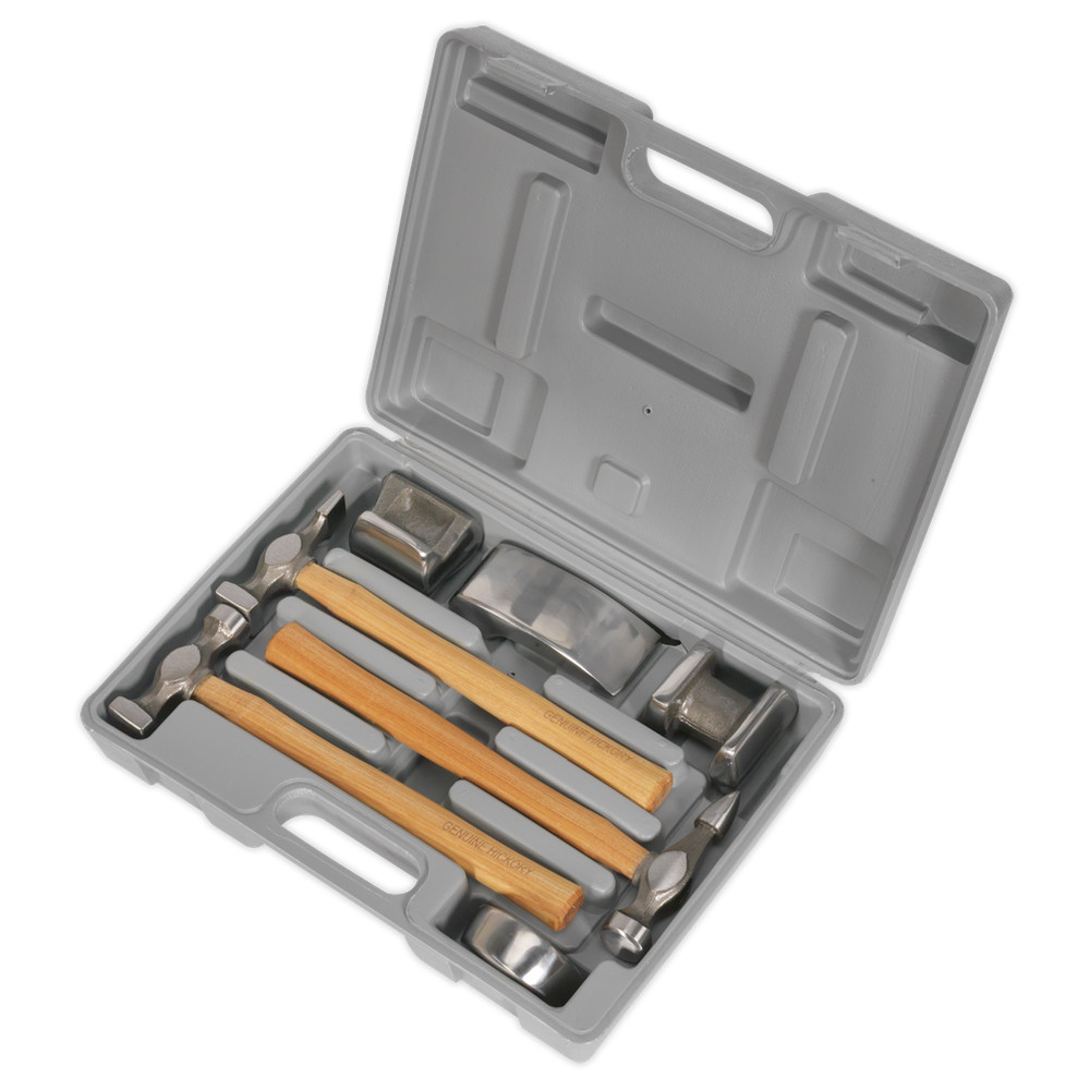 Sealey Drop-Forged Panel Beating Set With Hickory Shafts 7 Pieces CB507
