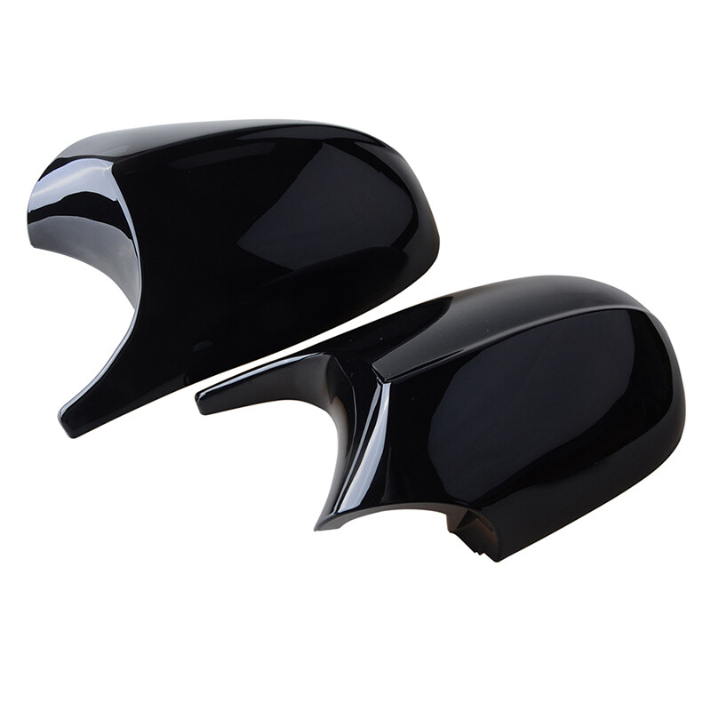 Pair Gloss Black Mirror Cover Caps M Style For BMW E90 E91 E92 E93 LCI 08-13