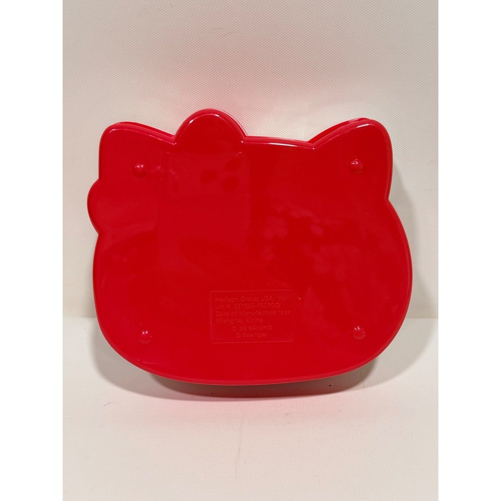 Hello Kitty Plastic Storage Case Red White Bow Trinket Box 2023 6x5