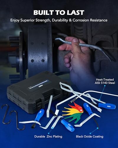 17pc Drum Brake Tool Kit, Drum Brake Adjustment Tool with Brake Spring