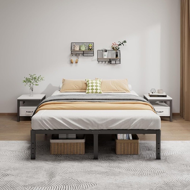Sturdy Metal Full Bed Frame Noise Resistant Easy Assembly Space Saving Design US